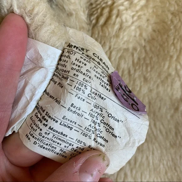 RARE vintage 70s burnt orange genuine suede Sherpa retro coat size XL - Picture 16 of 16